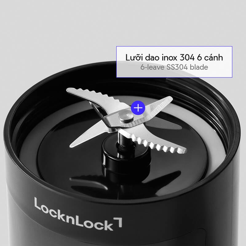 Máy xay sinh tố cầm tay LocknLock dung tích 600ml - Màu đen - EJJ356BLK, , large image number null